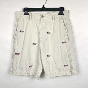 Vineyard Vines Men's 30 Breaker Shorts 9" Inseam American Flag Whale Embroidered